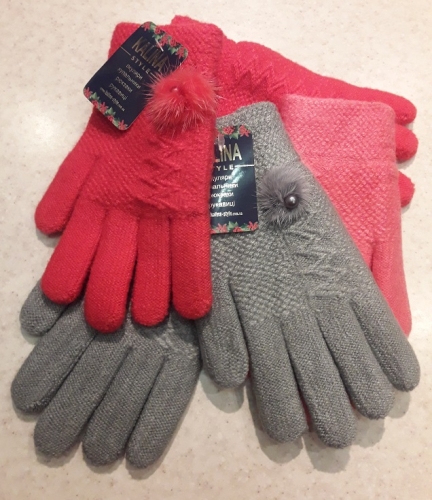 Зимние двойные перчатки для девочки